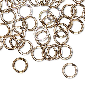 Jump ring, anodized aluminum, bronze, 8mm round, 5.4mm inside diameter, 16 gauge. Sold per pkg of 100.