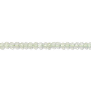 Bead, prehnite (natural), 3x2mm-4x3mm faceted rondelle, B grade, Mohs hardness 6 to 6-1/2. Sold per 15-1/2&quot; to 16&quot; strand.