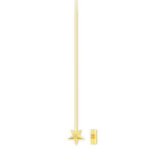 Head pin, gold-finished &quot;pewter&quot; (zinc-based alloy), 2 inches with 5mm star, 21 gauge. Sold per pkg of 20.