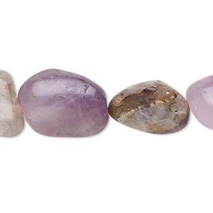 Bead, banded amethyst (natural), light to dark, small to medium tumbled nugget, Mohs hardness 7. Sold per 15-1/2&quot; to 16&quot; strand.