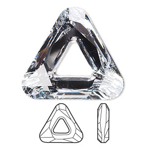 Focal, Crystal Passions&reg;, crystal CAL V SI, 30x30x30mm faceted triangle fancy stone (4737). Sold individually.