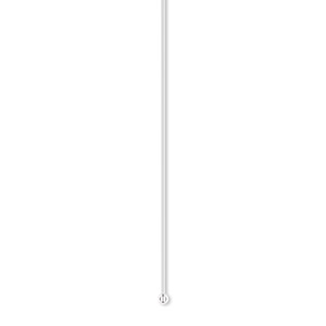 Head pin, silver-plated brass, 2 inches with 1.5mm ball, 23 gauge. Sold per pkg of 100.