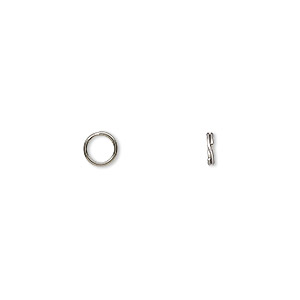 Split ring, stainless steel, 5mm round. Sold per pkg of 50.