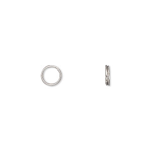 Split ring, stainless steel, 6mm round. Sold per pkg of 50.