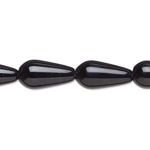 Bead, black onyx (dyed), 16x8mm teardrop, B grade, Mohs hardness 6-1/2 to 7. Sold per 15-1/2&quot; to 16&quot; strand.
