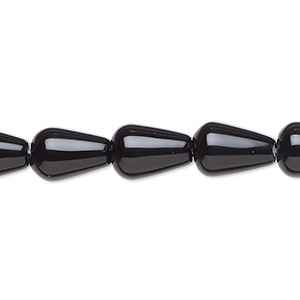 Bead, black onyx (dyed), 12x8mm teardrop, B grade, Mohs hardness 6-1/2 to 7. Sold per 15-1/2&quot; to 16&quot; strand.
