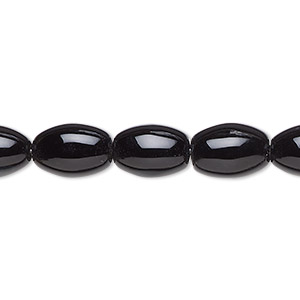 Bead, black onyx (dyed), 12x8mm oval, B grade, Mohs hardness 6-1/2 to 7. Sold per 15-1/2&quot; to 16&quot; strand.