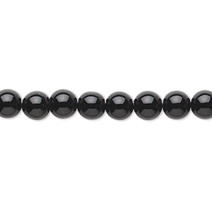 Bead, black agate (dyed), 5-7mm round, C grade, Mohs hardness 6-1/2 to 7. Sold per 15-inch strand.
