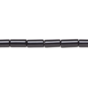 Bead, black onyx (dyed), 8x4mm round tube, B grade, Mohs hardness 6-1/2 to 7. Sold per 15-1/2&quot; to 16&quot; strand.