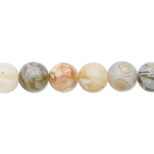 Bead, bamboo agate (natural), 8mm round, B grade, Mohs 6-1/2 to 7. Sold per 15-1/2&quot; to 16&quot; strand.