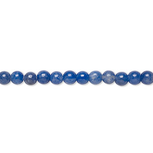 Bead, blue aventurine (natural), 4mm round, B grade, Mohs hardness 7. Sold per 15-1/2&quot; to 16&quot; strand.