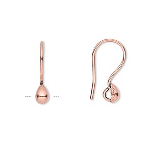 Hook Ear Wire Findings Copper Copper Colored