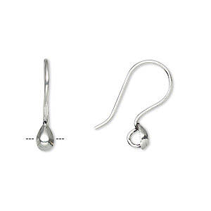 Ear wire, titanium, 19mm fishhook with open loop, 21 gauge. Sold per pkg of  5 pairs. - Fire Mountain Gems and Beads