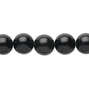 Bead, black obsidian (natural), 10mm round, B grade, Mohs hardness 5 to 5-1/2. Sold per 15-1/2&quot; to 16&quot; strand.