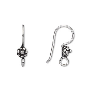 Ear wire, stainless steel, 12.5mm fishhook with perpendicular open