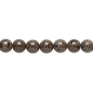 Bead, brown snowflake jasper (natural), 6mm round, B grade, Mohs hardness 6-1/2 to 7. Sold per 15-1/2&quot; to 16&quot; strand.