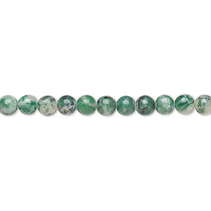 Bead, Ching Hai &quot;jade&quot; (dolomite and fuchsite) (natural), 4mm round, B grade, Mohs hardness 3-1/2 to 4. Sold per 15-1/2&quot; to 16&quot; strand.