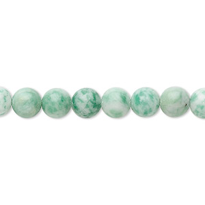 Bead, Ching Hai &quot;jade&quot; (dolomite and fuchsite) (natural), 6mm round, B grade, Mohs hardness 3-1/2 to 4. Sold per 15-1/2&quot; to 16&quot; strand.