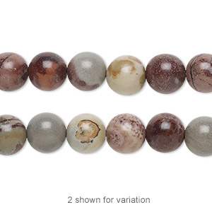 Bead, Crazy Horse&#153; stone (natural), 8mm round, B grade, Mohs hardness 3-1/2 to 4. Sold per 15-1/2&quot; to 16&quot; strand.