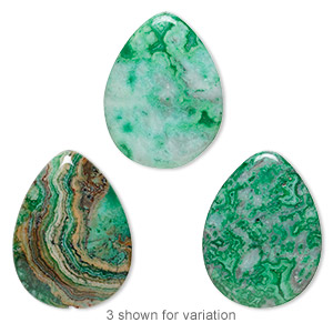 Bead Crazy Lace Agate Dyed Green 40x30mm Flat Teardrop B Grade Mohs Hardness 6 1 2 To 7 Sold Per Pkg Of 2 Fire Mountain Gems And Beads