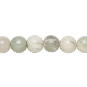 Bead, peace &quot;jade&quot; (serpentine and white quartz) (natural), 8mm round, B grade, Mohs hardness 6 to 6-1/2. Sold per 15-1/2&quot; to 16&quot; strand.