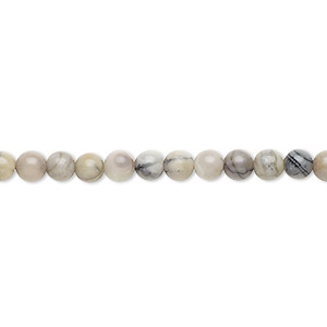 Bead, Picasso &quot;jasper&quot; (onyx marble) (natural), 4mm round, B grade, Mohs hardness 3. Sold per 15-1/2&quot; to 16&quot; strand.