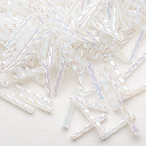 Bugle Beads Glass Whites