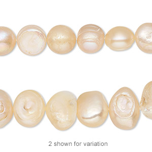 Pearl, cultured freshwater, peach, 9mm semi-round, D grade, Mohs hardness 2-1/2 to 4. Sold per 15-inch strand.