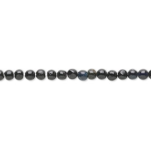 Bead, black tourmaline (natural), 2-3mm hand-cut round, C- grade, Mohs hardness 7. Sold per 13-inch strand.
