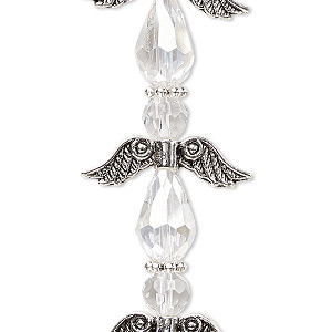 Beads Charmalong Rhodium Angel Charms by Bead Landing,Transparent Aqua