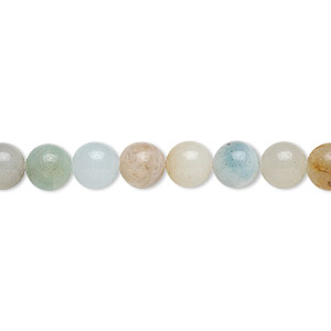 Bead, flower amazonite (natural), 6mm round, B grade, Mohs hardness 6 to 6-1/2. Sold per 15-1/2&quot; to 16&quot; strand.