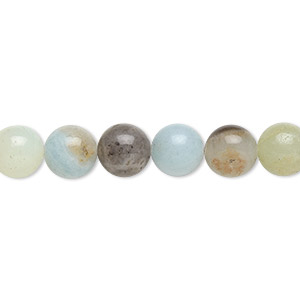Bead, flower amazonite (natural), 8mm round, B grade, Mohs hardness 6 to 6-1/2. Sold per 15-1/2&quot; to 16&quot; strand.