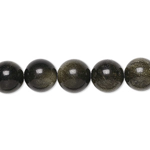 Beads Grade A Golden Sheen Obsidian
