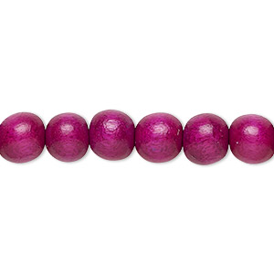 Bead, Taiwanese cheesewood (dyed / waxed), dark purple, 7-8mm round. Sold per pkg of (2) 15-1/2&quot; to 16&quot; strands.