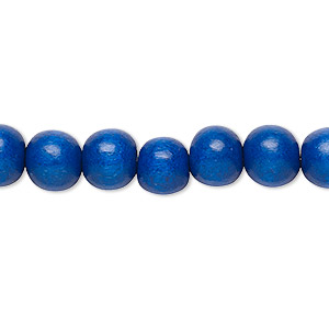Bead, Taiwanese cheesewood (dyed / waxed), dark blue, 7-8mm round. Sold per pkg of (2) 15-1/2&quot; to 16&quot; strands.