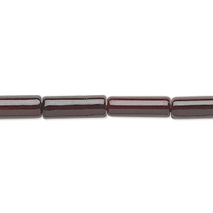 Bead, riverstone (dyed), dark red, 13x4mm round tube, B grade, Mohs hardness 3-1/2. Sold per 15-1/2&quot; to 16&quot; strand.