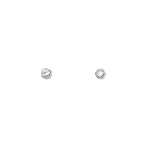Bead, sterling silver, 3mm partially matte twisted corrugated round. Sold per pkg of 20.