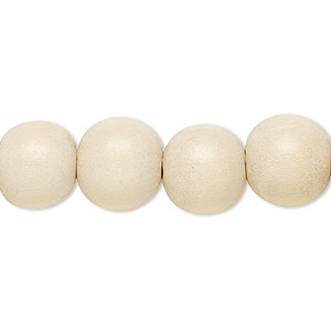 Bead, Taiwanese cheesewood (waxed), natural, 11-12mm round. Sold per pkg of (2) 15-1/2&quot; to 16&quot; strands.