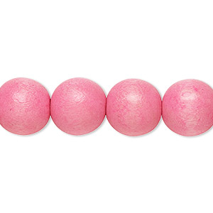 Bead, Taiwanese cheesewood (dyed / waxed), light pink, 11-12mm round. Sold per pkg of (2) 15-1/2&quot; to 16&quot; strands.