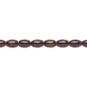 Bead, riverstone (dyed), dark red, 6x4mm oval, B grade, Mohs hardness 3-1/2. Sold per 15-1/2&quot; to 16&quot; strand.