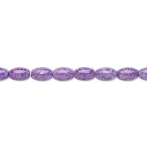 Bead, riverstone (dyed), light purple, 6x4mm oval, B grade, Mohs hardness 3-1/2. Sold per 15-1/2&quot; to 16&quot; strand.