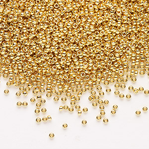 Seed Beads Glass Gold Colored