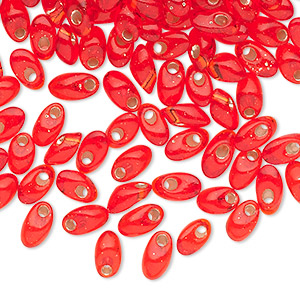 Miyuki Long Magatama Seed Bead Silver Lined Red #10