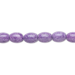 Bead, riverstone (dyed), light purple, 8x6mm oval, B grade, Mohs hardness 3-1/2. Sold per 15-1/2&quot; to 16&quot; strand.