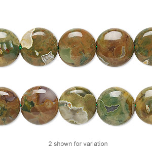 Bead, rhyolite (natural), light to dark, 12mm flat round, B grade, Mohs hardness 6-1/2 to 7. Sold per 15-1/2&quot; to 16&quot; strand.