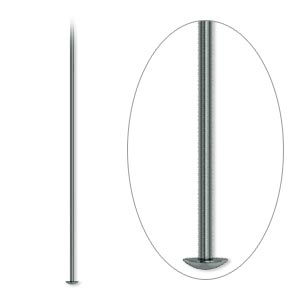 Head pin, gunmetal-plated brass, 4 inches, 21 gauge. Sold per pkg of 100.