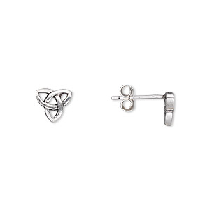 Earstud, sterling silver, 7.5mm Celtic knot with post. Sold per pair.