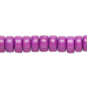 Bead, Taiwanese cheesewood (dyed / waxed), light purple, 8x4mm rondelle. Sold per pkg of (2) 15-1/2&quot; to 16&quot; strands.
