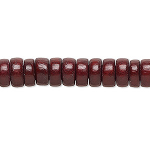 Bead, Taiwanese cheesewood (dyed / waxed), dark brown, 8x4mm rondelle. Sold per pkg of (2) 15-1/2&quot; to 16&quot; strands.