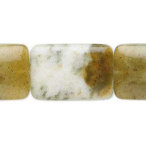Bead, antiqued new &quot;jade&quot; (serpentine) (natural), 25x17mm rectangle, B grade, Mohs hardness 2-1/2 to 6. Sold per 15-1/2&quot; to 16&quot; strand.